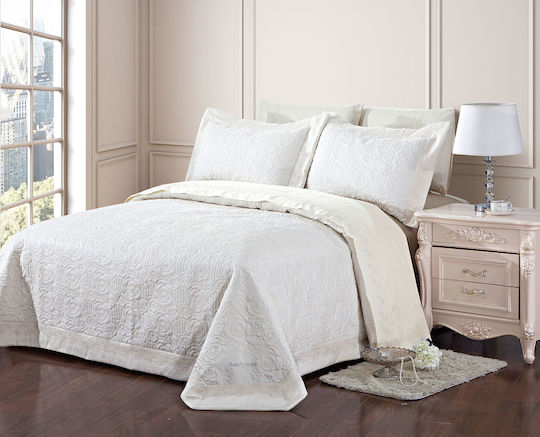 Rythmos Erato Bridal Blanket Set Queen with 2 Pillowcases White 220x240 cm