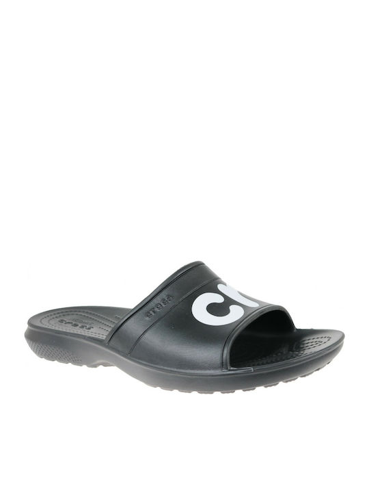 Crocs Classic Graphic Slide Slapi bărbați Negri