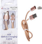 Volte-Tel Braided USB 2.0 to micro USB Cable Χρυσό 1m (8228339)
