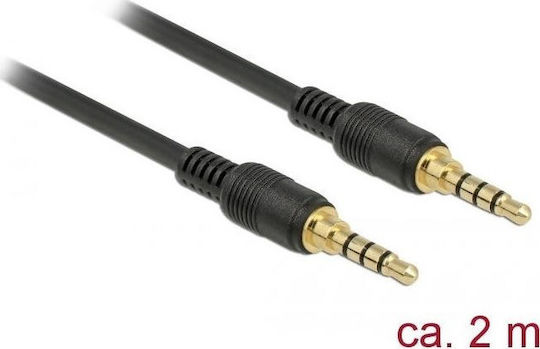 DeLock Καλώδιο Ήχου TRRS 3.5mm male - 3.5mm male Μαύρο 2m με Επίχρυσους Ακροδέκτες 85598