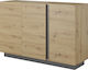 Bufet Din Lemn Artisan Oak / Grafit 138.2x40x90.5cm
