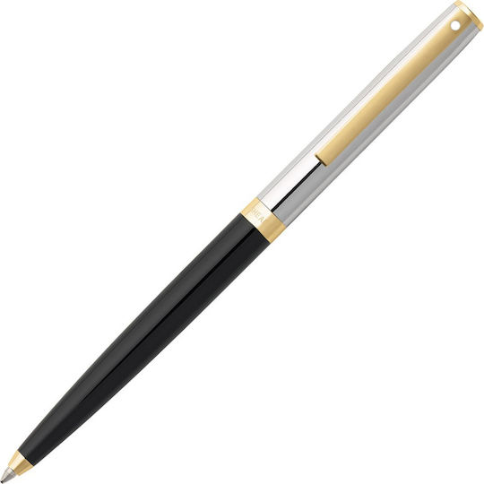 Sheaffer Sagaris Gloss Black Barrel Bright Chrome Cap Ballpoint Pen