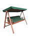 Garten & Veranda Schaukel mit Basis und Kissen 3 Sitze Hölzernes Brown / Green L236xB130xH180cm