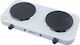 Defort DHP-2000 Enamel Countertop Double Burner White