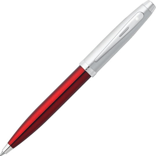 Sheaffer 100 Serie Rote Translucente Barrel Mit Gebürsteter Chromkappe Kugelschreiber