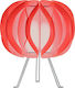 Starlight Plastic Table Lamp for Socket E14 with Red Shade and Silver Base