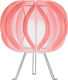 Starlight FP-06-Ε-24CM-Τ Plastic Table Lamp for Socket E14 with Pink Shade and Silver Base