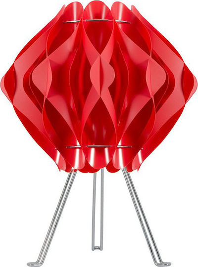 Starlight FP-12-S-1Τ-25CM Plastic Table Lamp for Socket E14 with Red Shade and Base