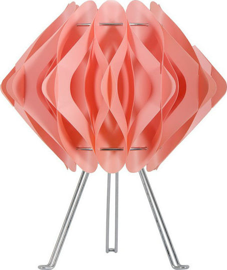 Starlight FP-12-S-2Ε-27CM-Τ Plastic Table Lamp for Socket E14 with Pink Shade and Base