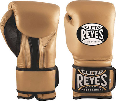 Cleto Reyes Cleto Reyes Hook and Loop Leather Boxing Competition Gloves Gold Gold