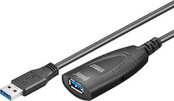 Goobay USB 3.0 Kabel USB-A-Stecker - USB-A-Buchse Schwarz 5m 95727