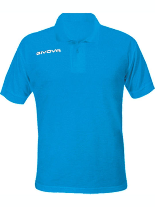 Givova Summer Herren Sportliches Kurzarmshirt Polo Blau