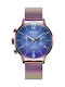 Welder Moody Dual Time Women's Watch Chronograph with Pink Gold Metal Bracelet