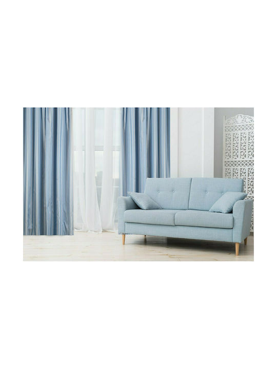 Omega Home Κουρτίνα με Τρέσα 205 Γαλάζια 145x27...