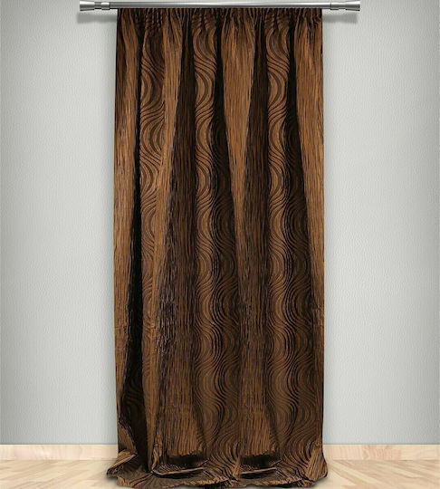 La Maison Blanche Curtain with Pencil Pleat Brown 145x300cm