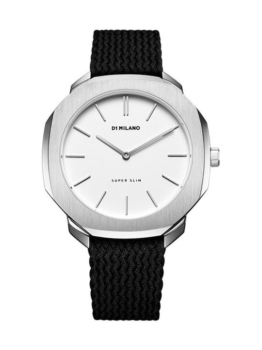 D1 Milano Super Slim Uhr Batterie mit Stoffarmband