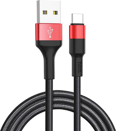 Hoco X26 Xpress Braided USB 2.0 Cable USB-C Male - USB-A 10W Red 1m HOC-X26c-BR