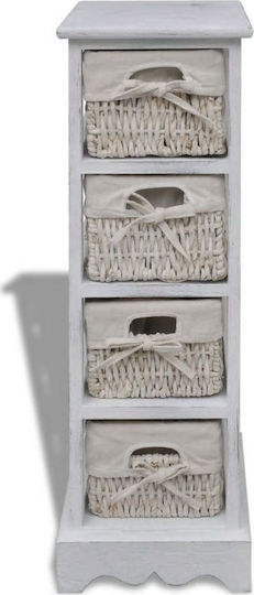 Drawers Storage Made of Wood & Fabric L25xW28xH74cm