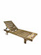 Deckchair Wooden Brown 200x68x32cm.