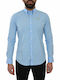 La Martina Leon Men's Shirt Long Sleeve Cotton Light Blue