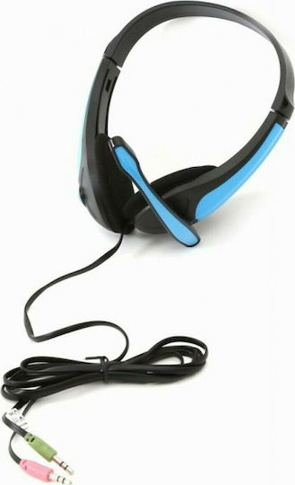 Omega Freestyle Casco FH4088 On Ear Multimedia Headphone with Microphone 3.5mm Jack Blue