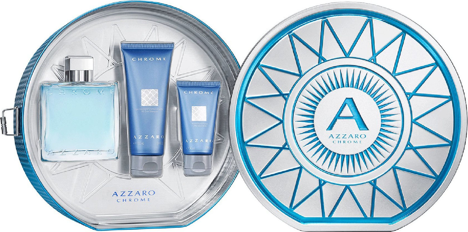 Azzaro Chrome EdT 100ml, Hair & Body Shampoo 100ml & After Shave Balm
