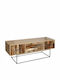 TV Stand from Metal and Solid Wood Beige 120x35x45cm