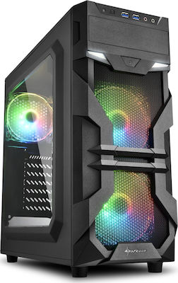 Sharkoon VG7-W RGB Jocuri Middle Tower Cutie de calculator Negru