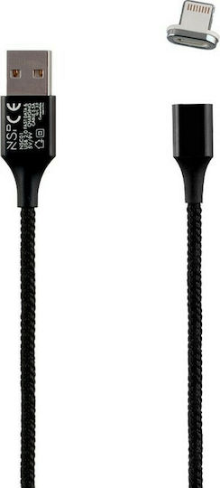 NSP Braided USB to Lightning Cable Μαύρο 1m (NSC01)