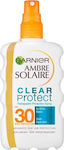 Garnier Ambre Solaire Clear Protect Rezistentă la apă Crema protectie solara Cremă pentru Corp SPF30 în Spray 200ml