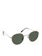 Eyelead Men's Sunglasses with Silver Metal Frame and Green Polarized Lens