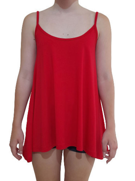 Bodymove 1062-2 Women's Blouse Sleeveless Red 1...