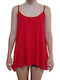 Damen Bluse Ärmellos Rot