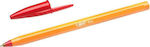 Bic Orange Original Fine Pen Ballpoint 0.8mm with Red Ink