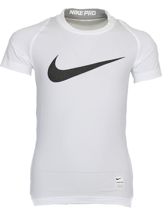 Nike Compression Παιδική Ισοθερμική Μπλούζα Λευκή