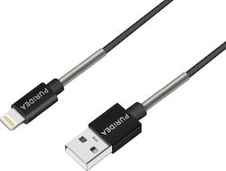 Puridea Regular / Stainless USB to Lightning Cable Μαύρο 0.2m (N38258)