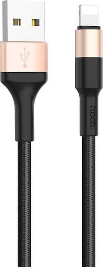 Hoco X26 Xpress Braided USB-A la Cablu Lightning Auriu 1m (HOC-X26i-BG)