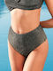 BP-3120 Bikini Slip Hohe Taille Silber