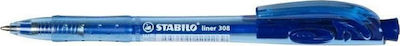 Stabilo Liner Pen Ballpoint 0.4mm with Blue Ink Blue Body