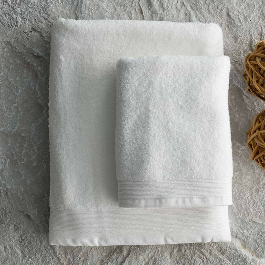 Vesta Home Set De Prosoape De Baie 2 Buc Alb Greutate 600gr/m²