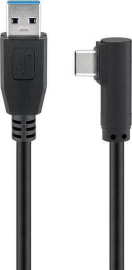Goobay Angle (90°) / Regular USB 2.0 Cable USB-C male - USB-A 15W PD Μαύρο 1m 66501
