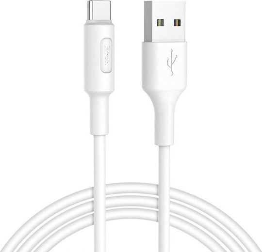 Hoco X25 Soarer USB 2.0 Cable USB-C male - USB-A Λευκό 1m HC-X25TW
