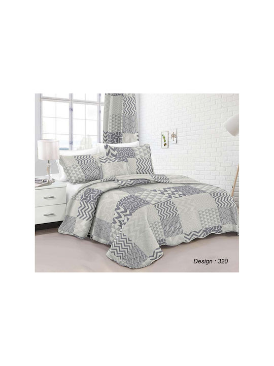 Dimcol 320 Σετ Κουβερλί Μονό Microfiber Γκρι 160x220cm 2τμχ