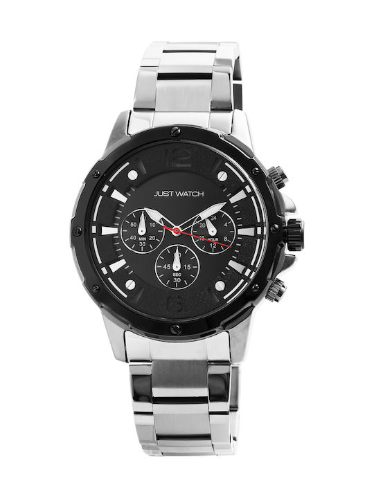 Just Watch Watch Chronograph Battery with Silver Metal Bracelet JW20013-001
