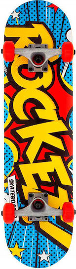 Rocket Skateboards Complete Skateboard Popart Mini 7.5" Komplett Kurzboard Mehrfarbig