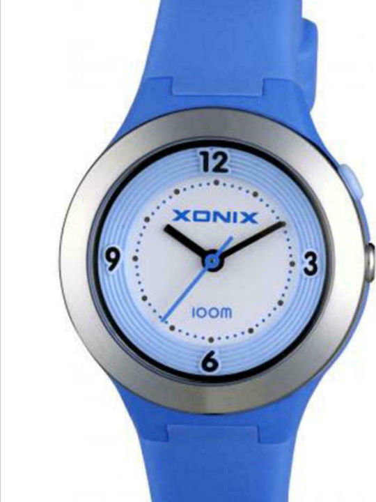 Xonix Kinder-Analoguhr mit Kautschuk/Plastikarmband Blau
