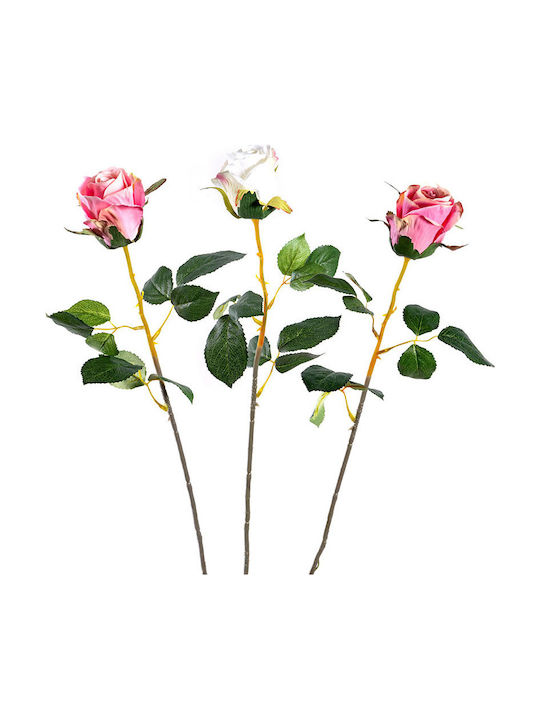 Fylliana Artificial Decorative Branch Rose White 67cm 1pcs