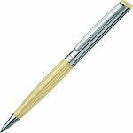 Heri Diagonal Wave Pen Ballpoint with Blue Ink Cream