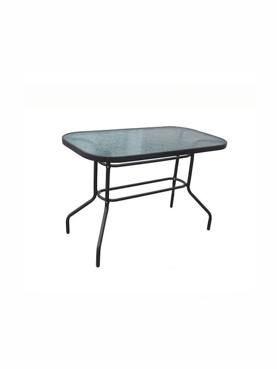 Masa pentru spații exterioare Metalic cu suprafață din sticlă 028 Gri 120x60x72buc
