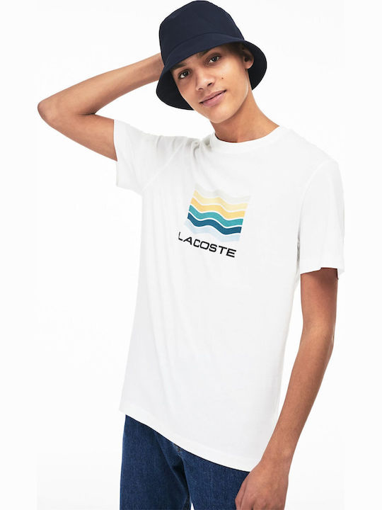 Lacoste Herren T-Shirt Kurzarm Weiß TH4274-001